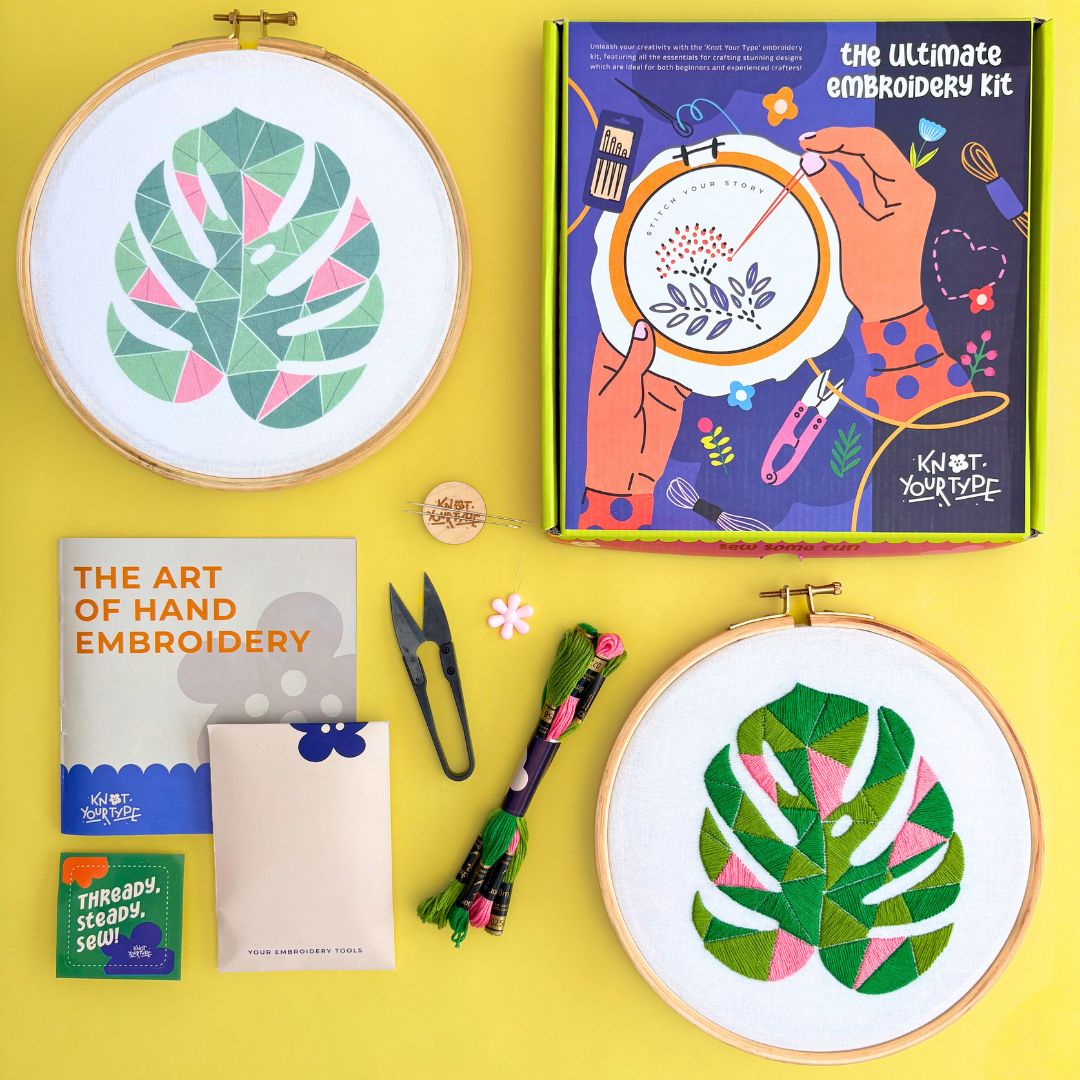 Monstera Leaf - Stitch By Colours - DIY Embroidery Kit
