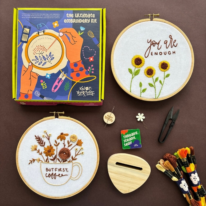 You are Enough DIY Embroidery Kit - Bundle Of 2