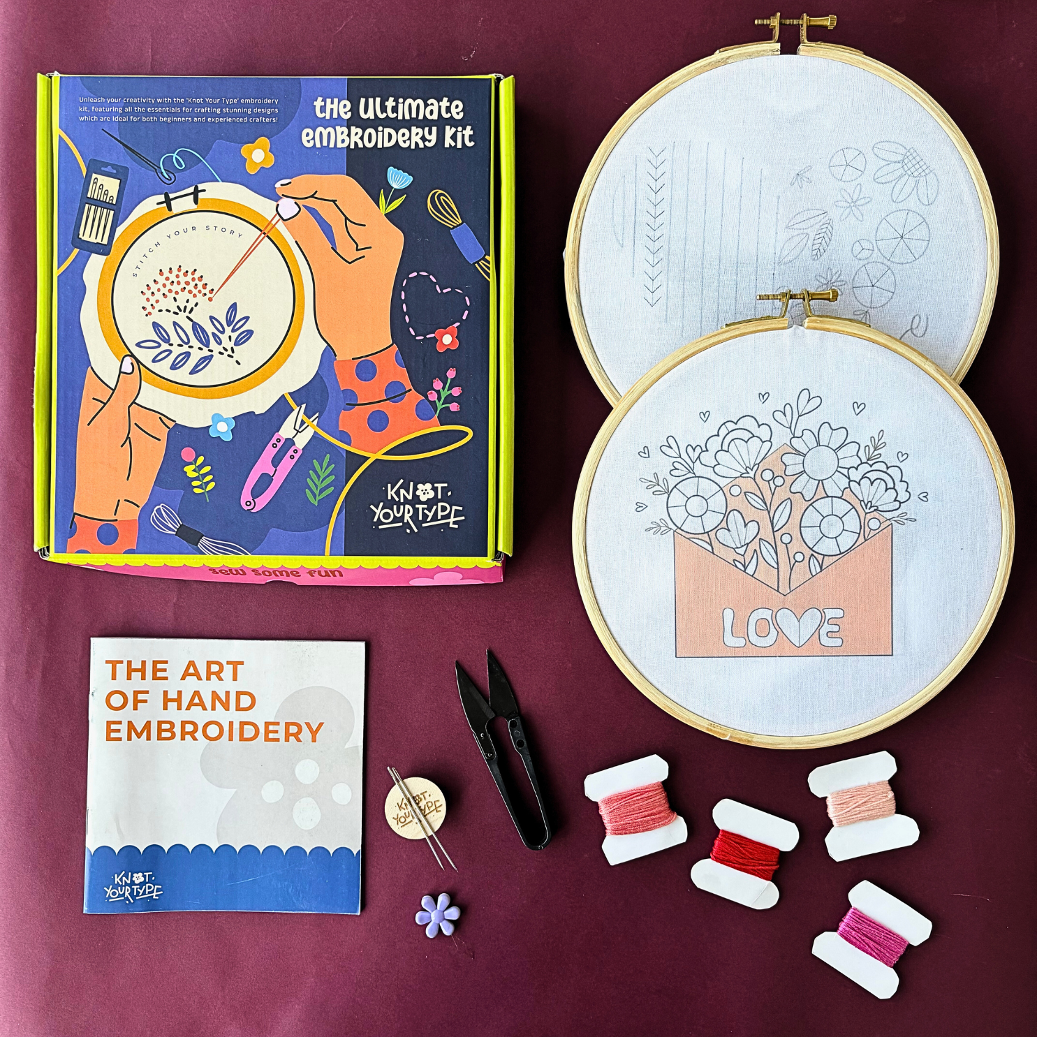 Double the Love - DIY Embroidery Kit Bundle Of 2