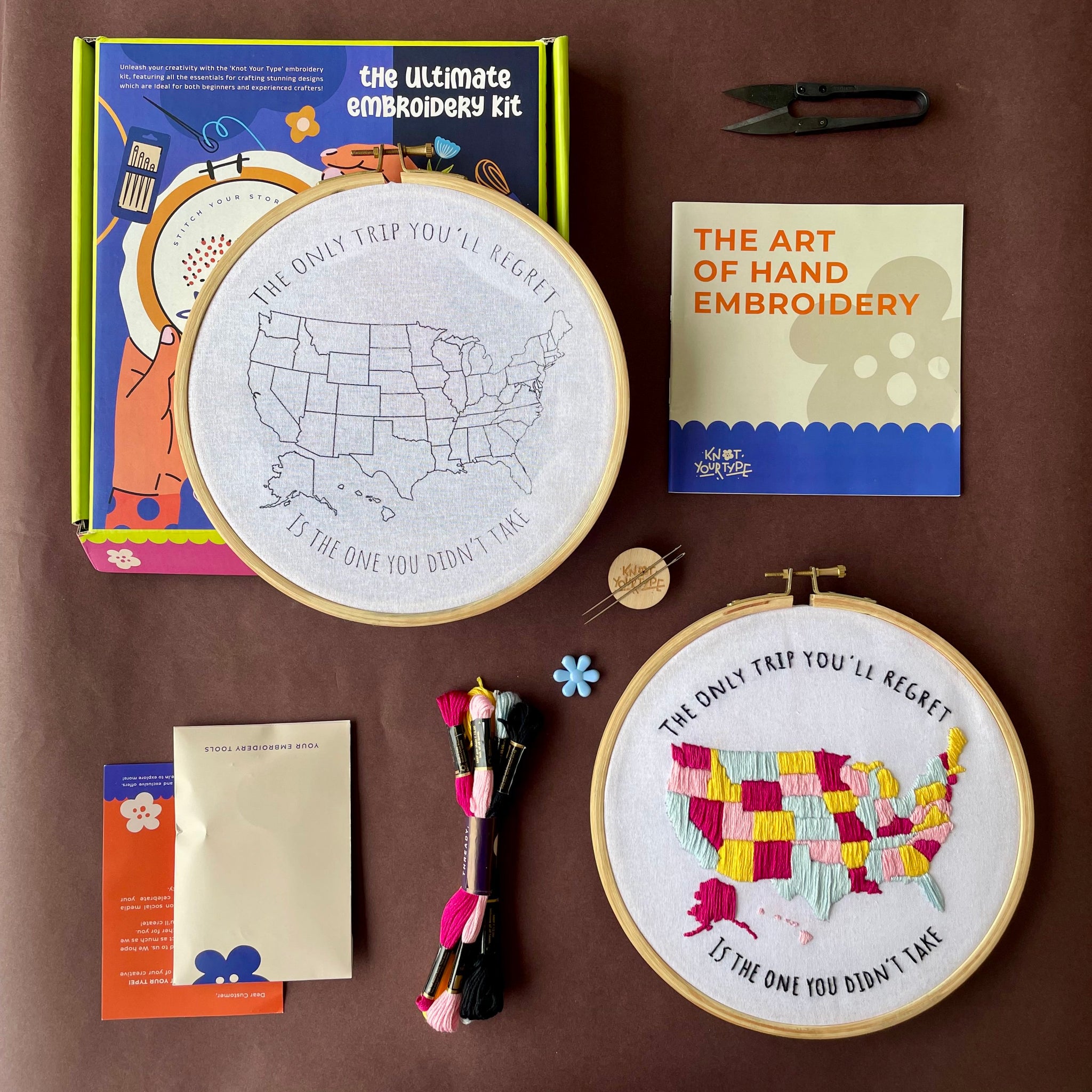 State Travel DIY Embroidery Learning Kit