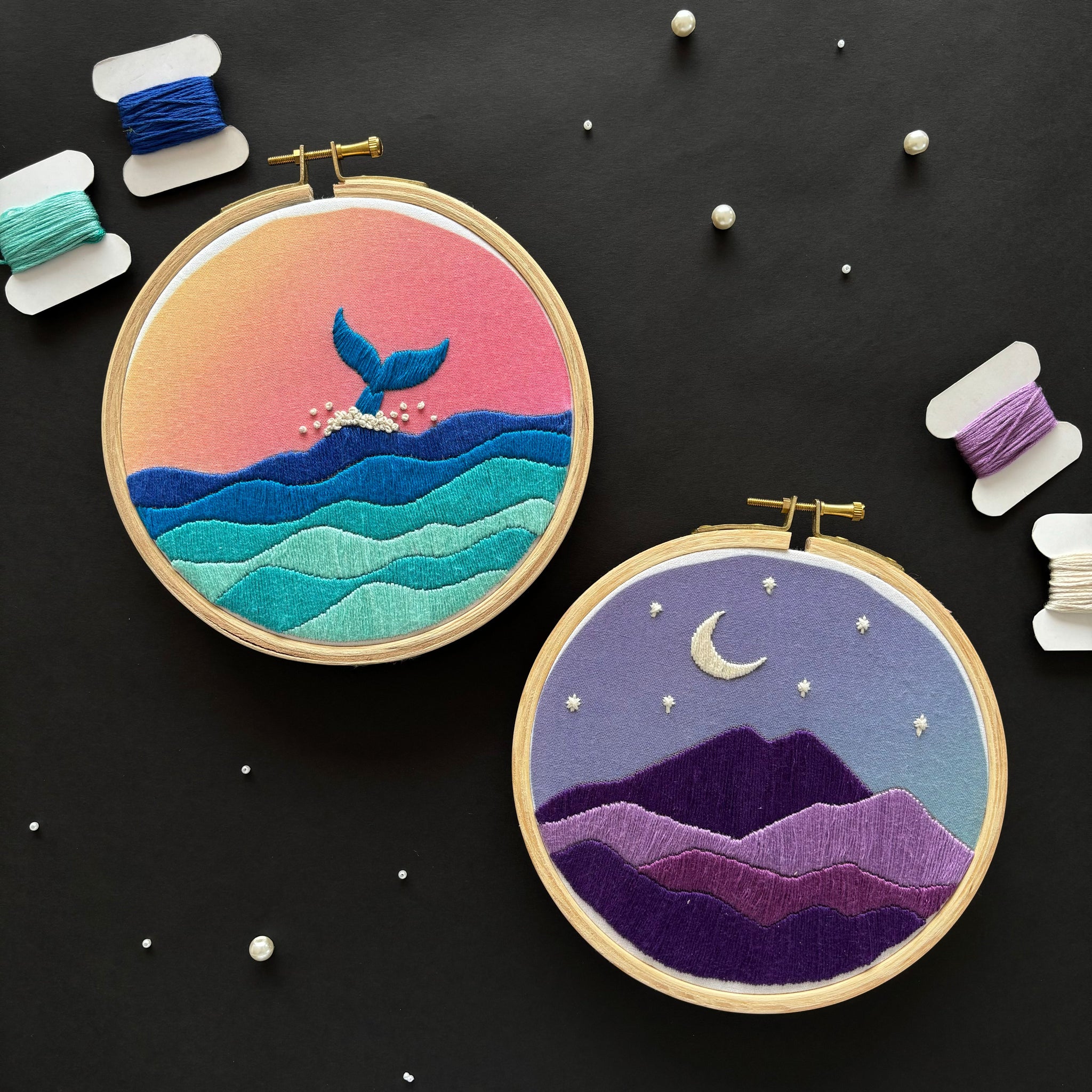 Ocean Glow DIY Embroidery Kit - Bundle Of 2