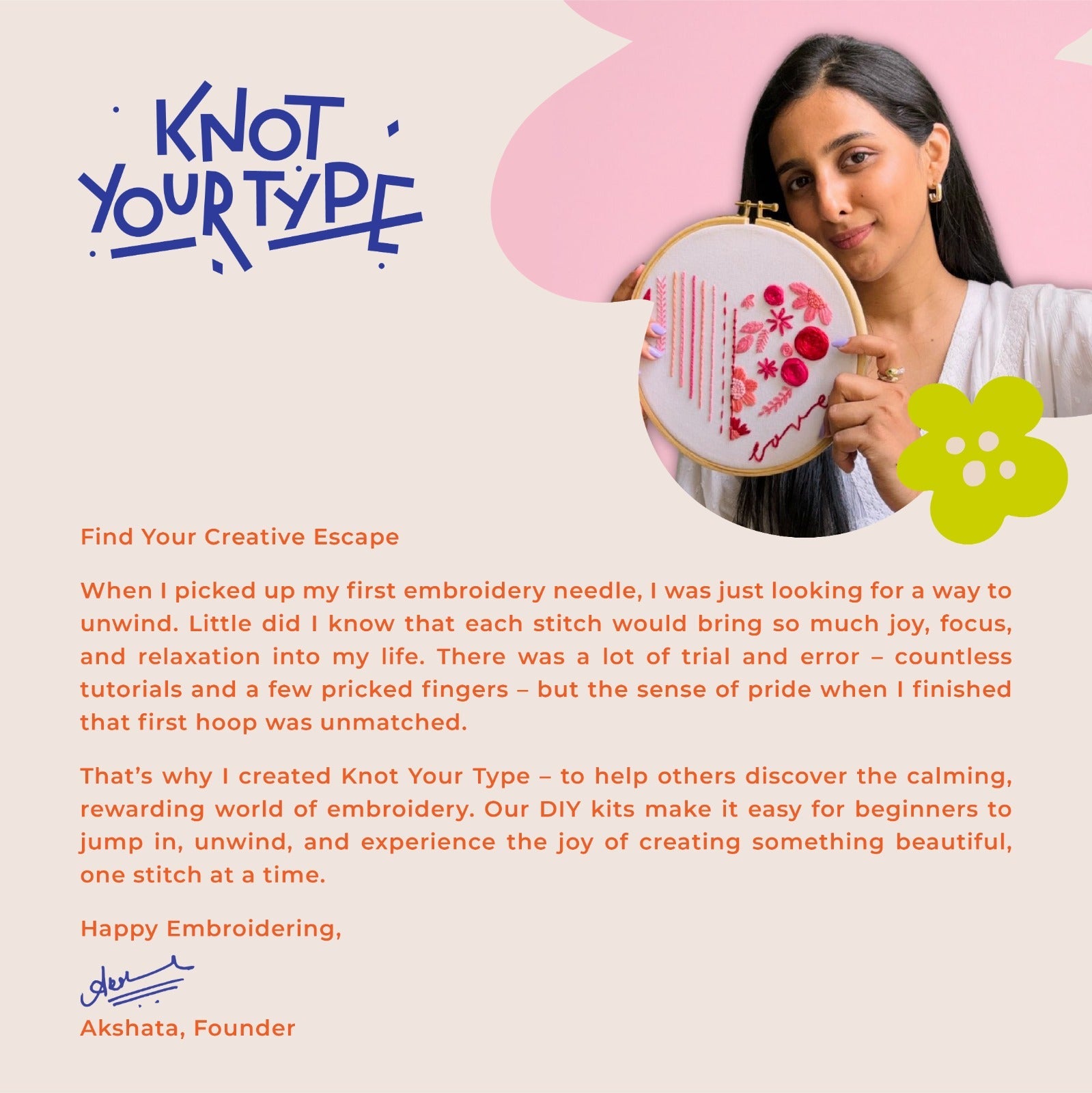 Beginner's Friendly DIY Embroidery Learning Kit - Love